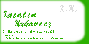 katalin makovecz business card